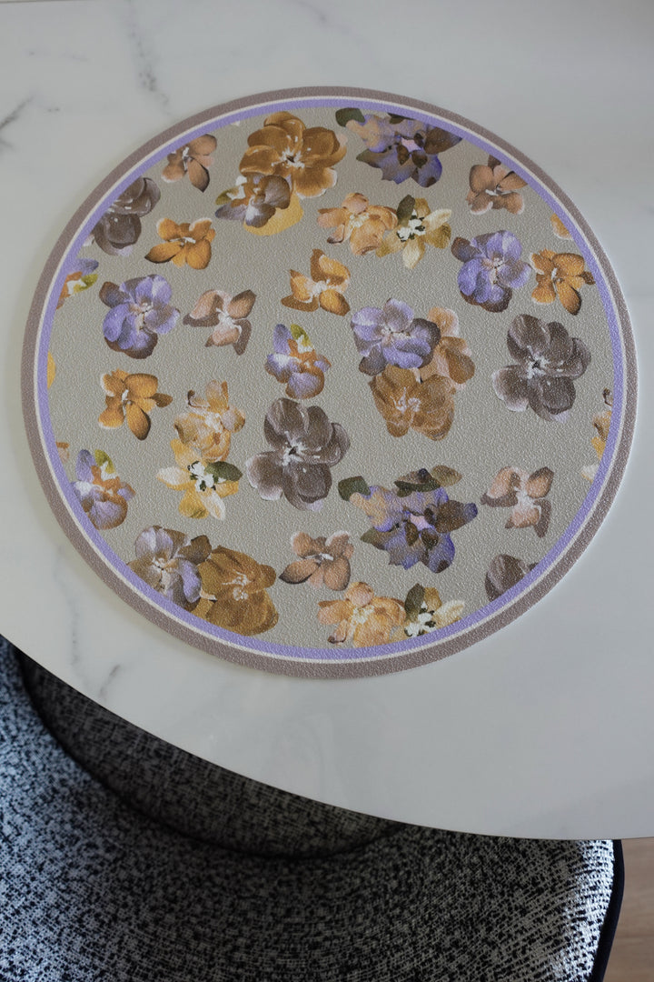 Tovaglietta rotonda fiori lilla