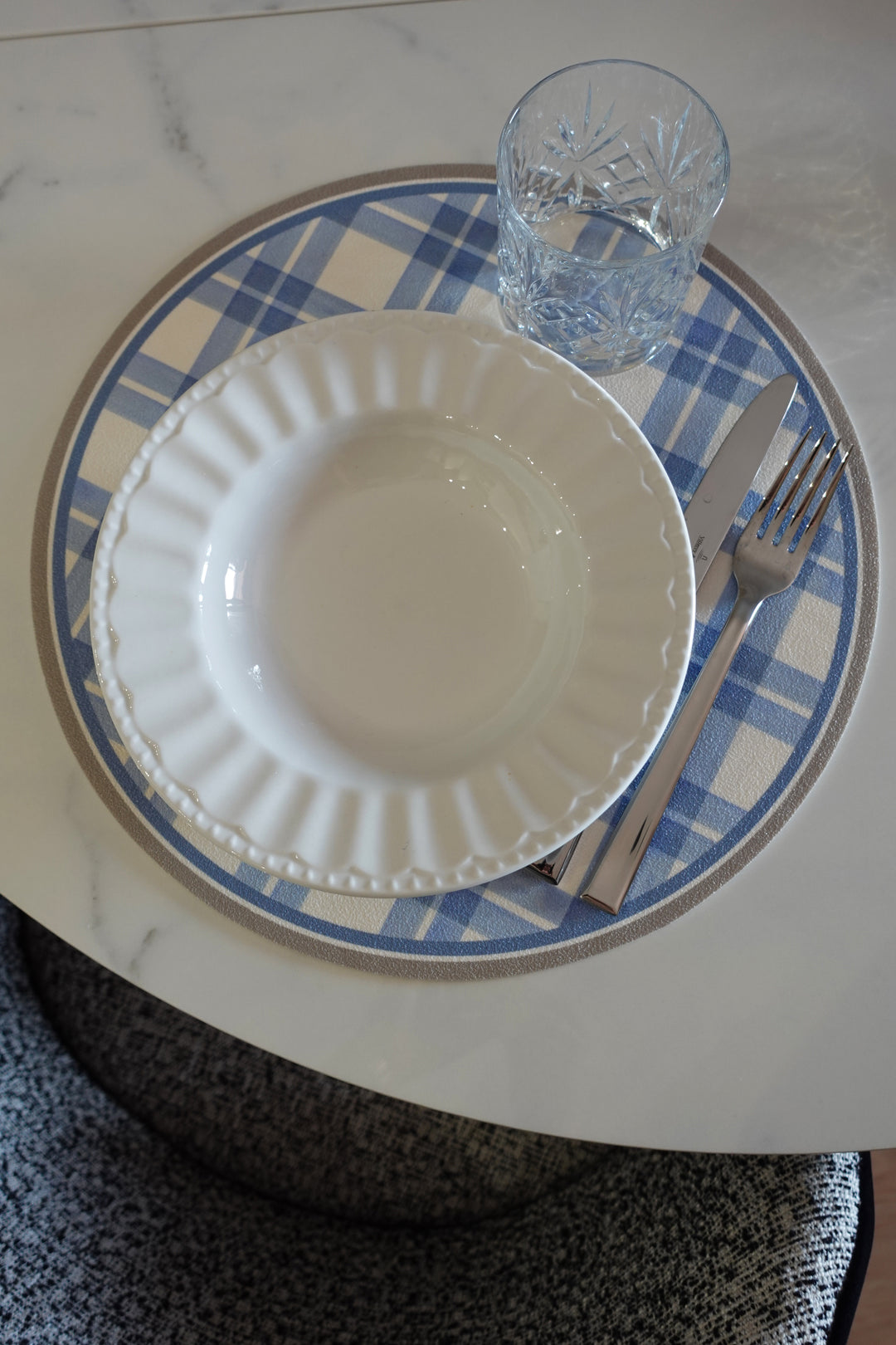 Tovaglietta rotonda quadretti