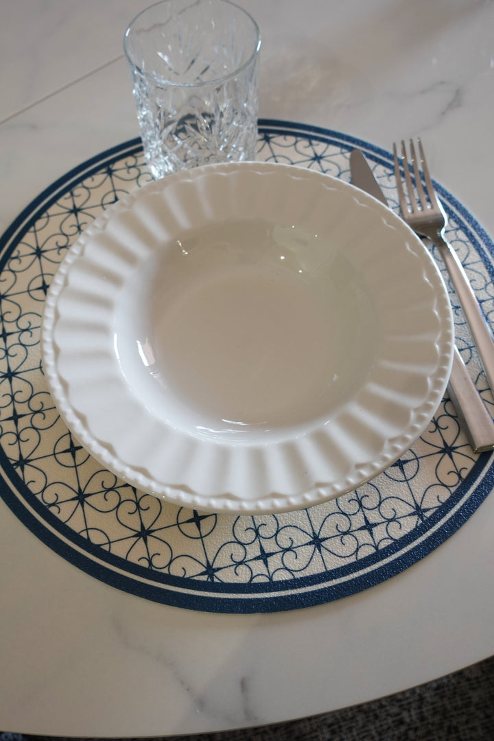 Tovaglietta rotonda cementina blu