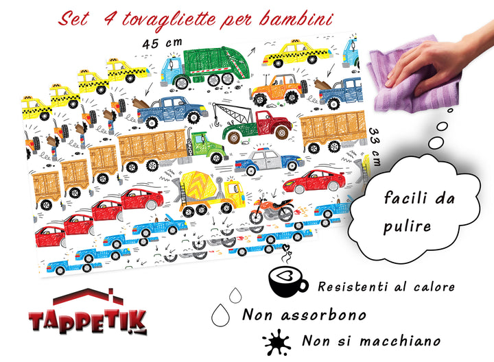 Tovagliette americane bambino Macchinine 49