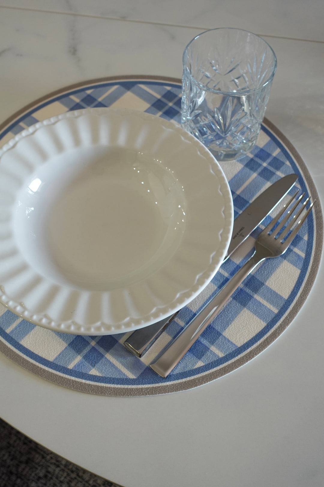 Tovaglietta rotonda quadretti