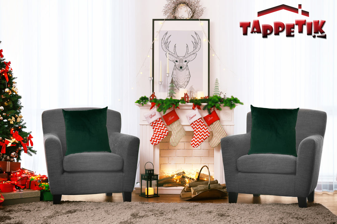 Set 2 Fodere natalizie decorative VELLUTO VERDE