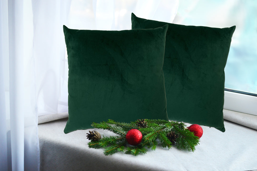 Set 2 Fodere natalizie decorative VELLUTO VERDE