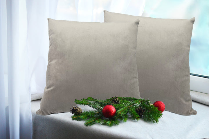 Set 2 Fodere natalizie decorative VELLUTO GRIGIO CHIARO