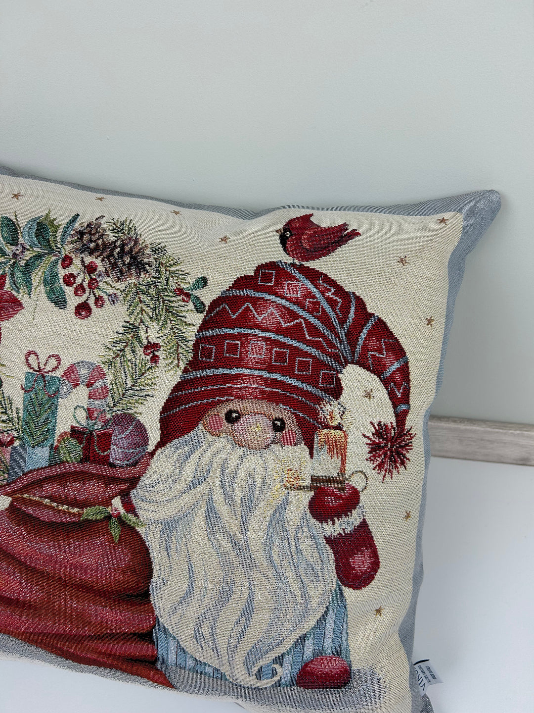 Set 2 Fodere natalizie decorative Elfi Grigi