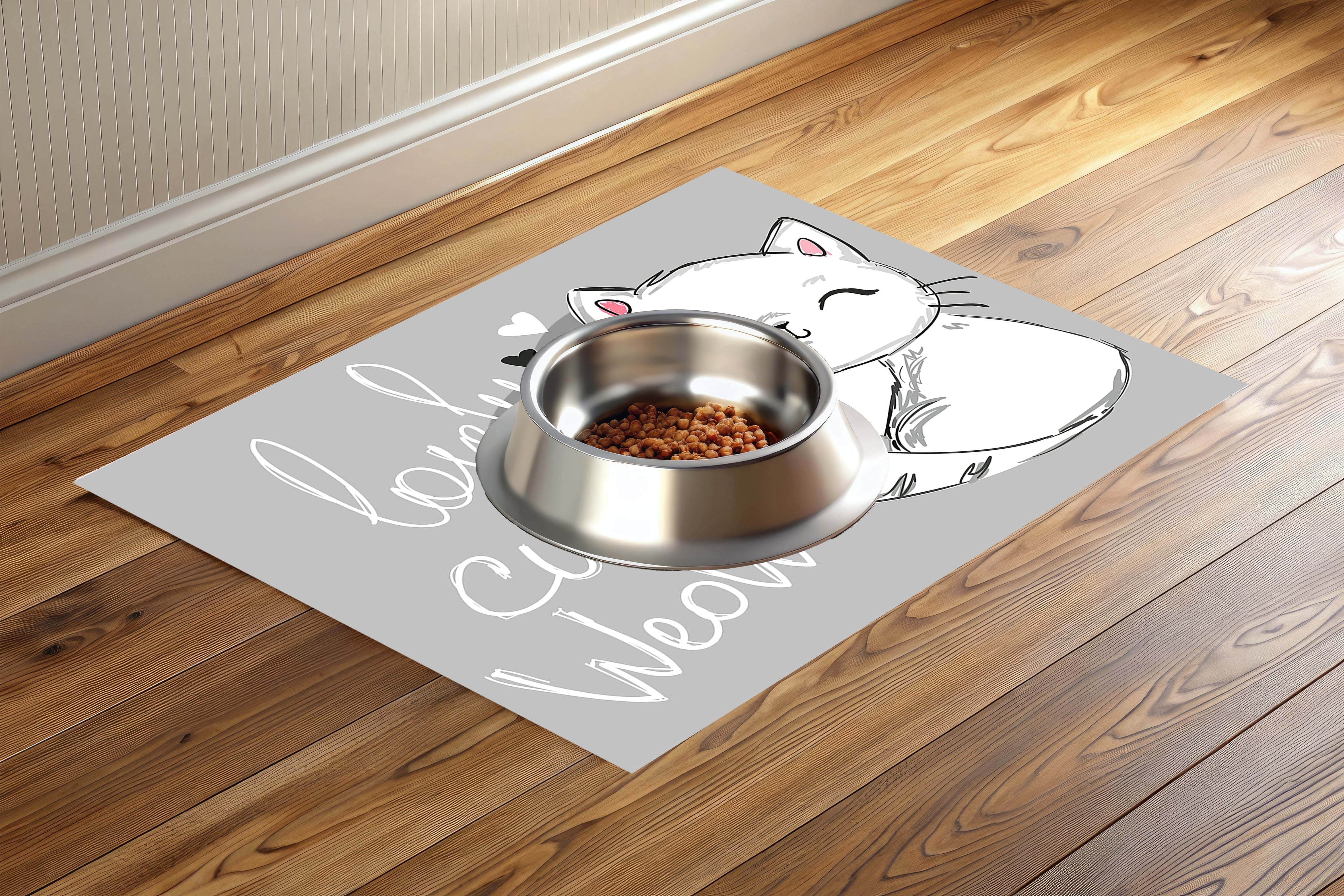 Quilted Cat Feeding Mats Cat Litter Mat Gorilla Grip