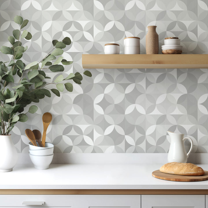 Paraschizzi adesivo geometrico grigio 3