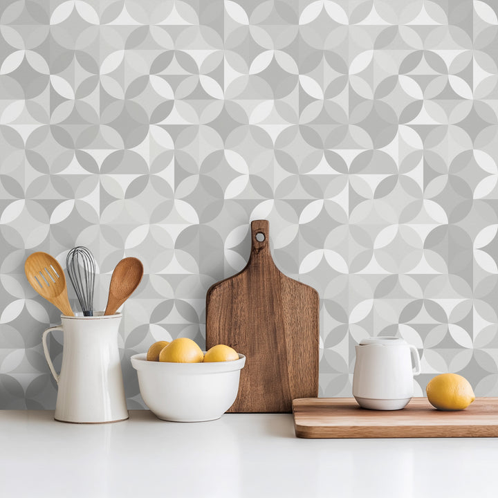 Paraschizzi adesivo geometrico grigio 3
