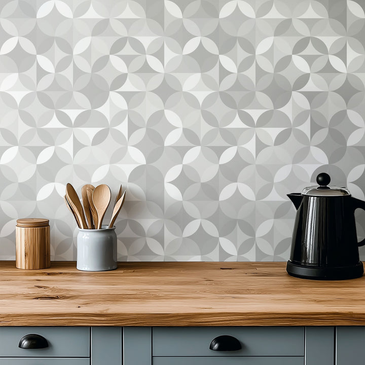 Paraschizzi adesivo geometrico grigio 3