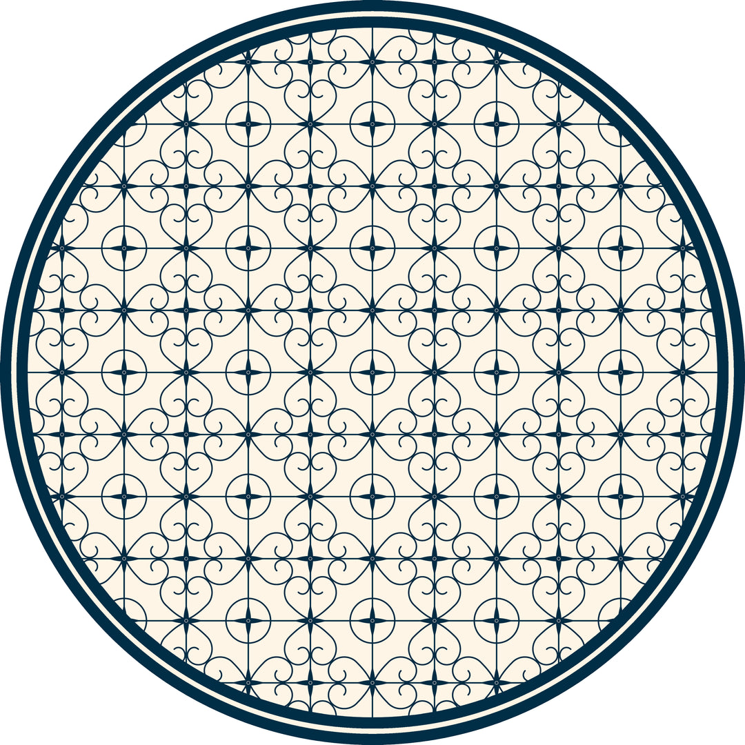 Tovaglietta rotonda cementina blu