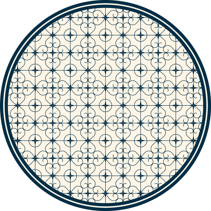 Tovaglietta rotonda cementina blu