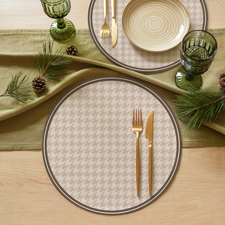 Tovaglietta rotonda pied de poule 11