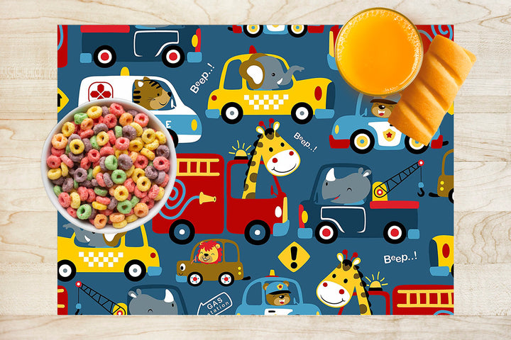 American placemats Toy cars