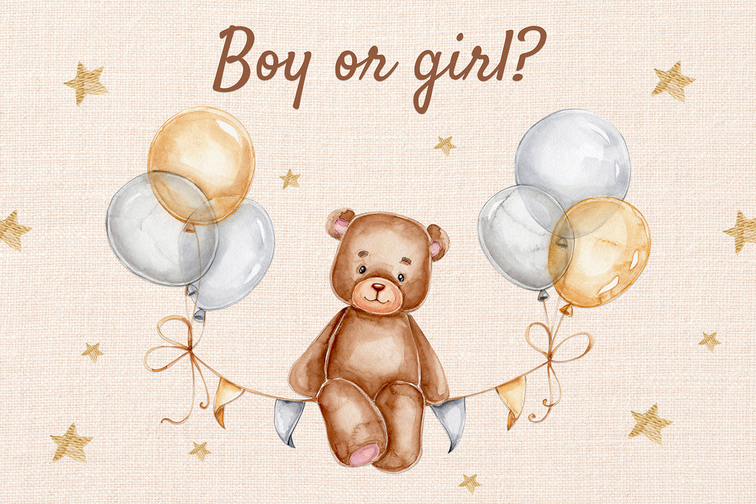 Tappeto Gender Reveal orsetto con palloncini