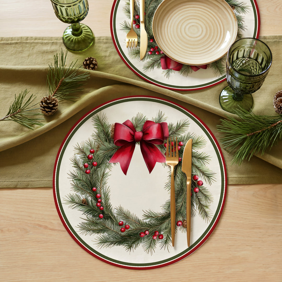 Tovaglietta rotonda Natale ghirlanda