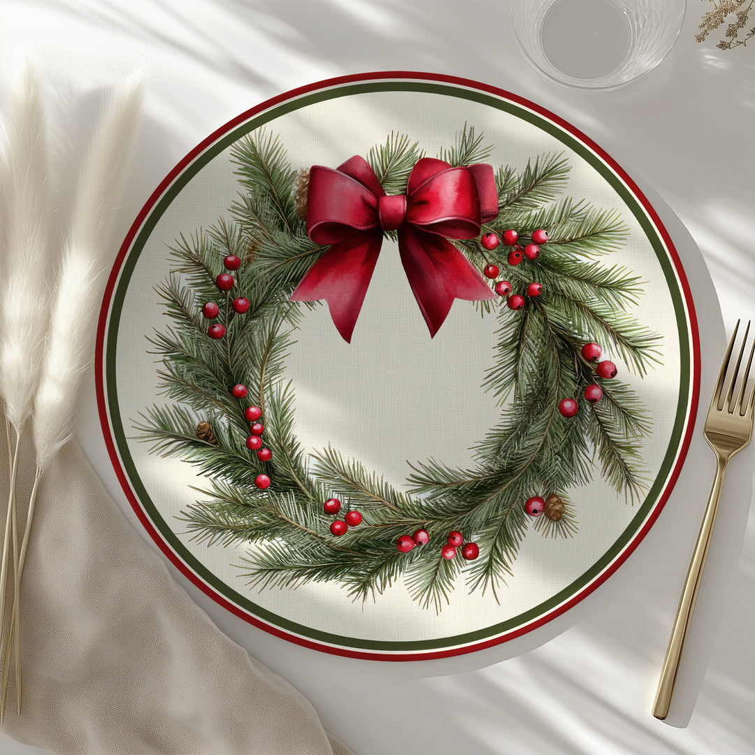 Tovaglietta rotonda Natale ghirlanda