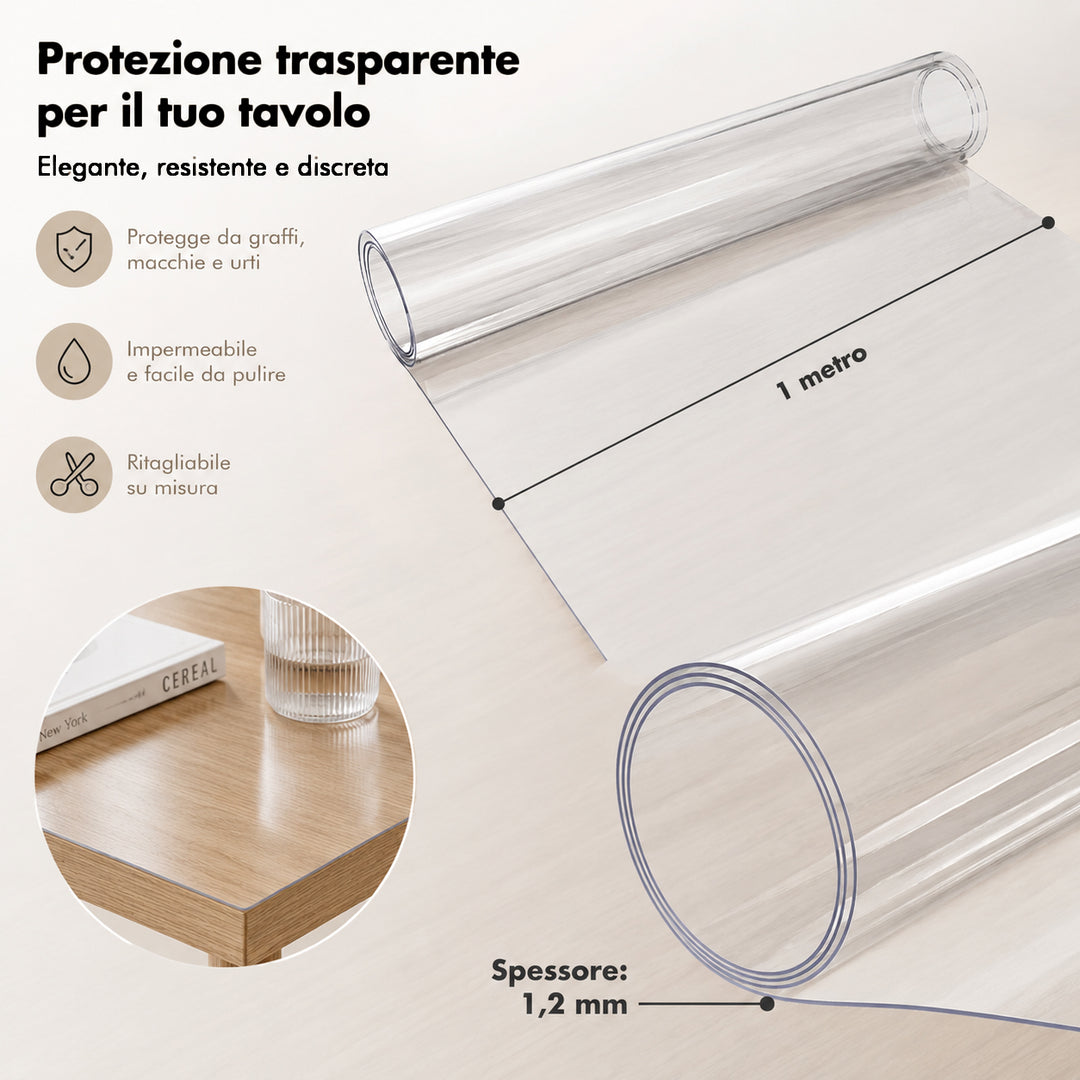 Copritavolo in PVC trasparente