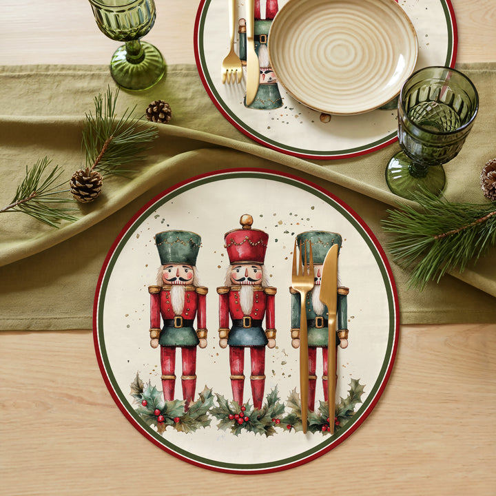 Tovaglietta rotonda Natale schiaccianoci