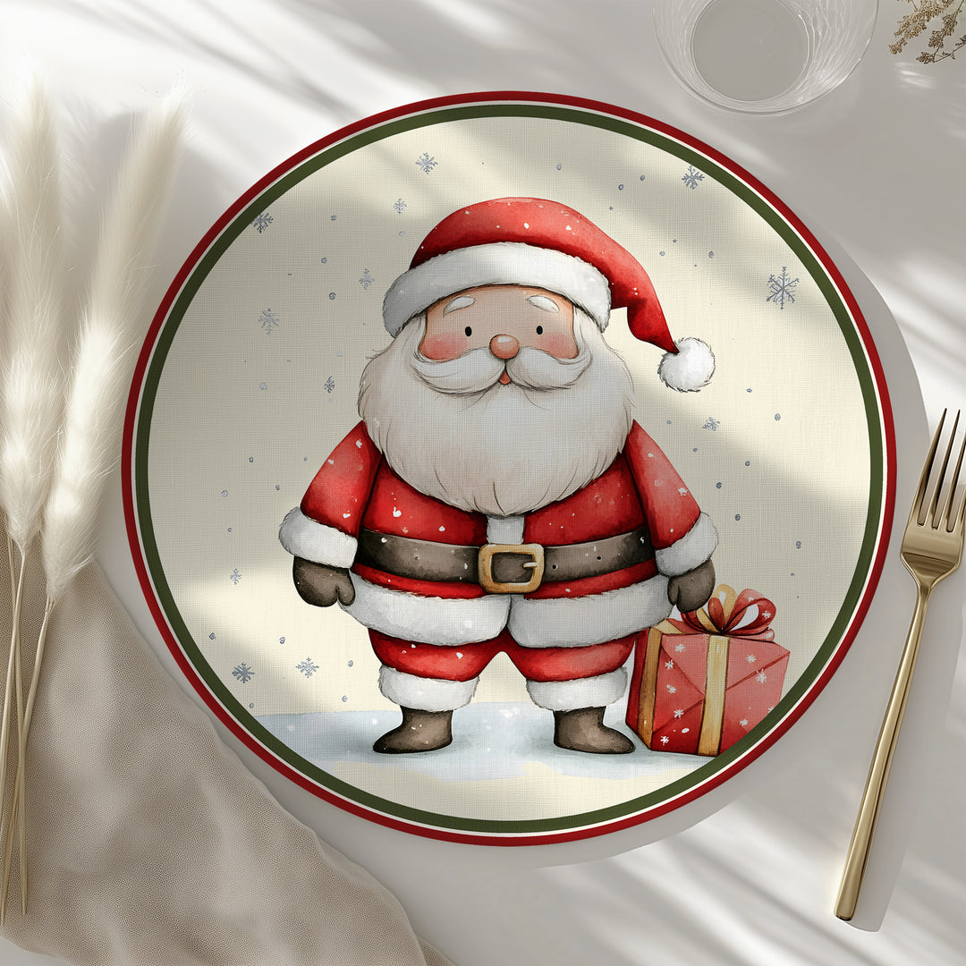 Tovaglietta rotonda Natale Santa Claus