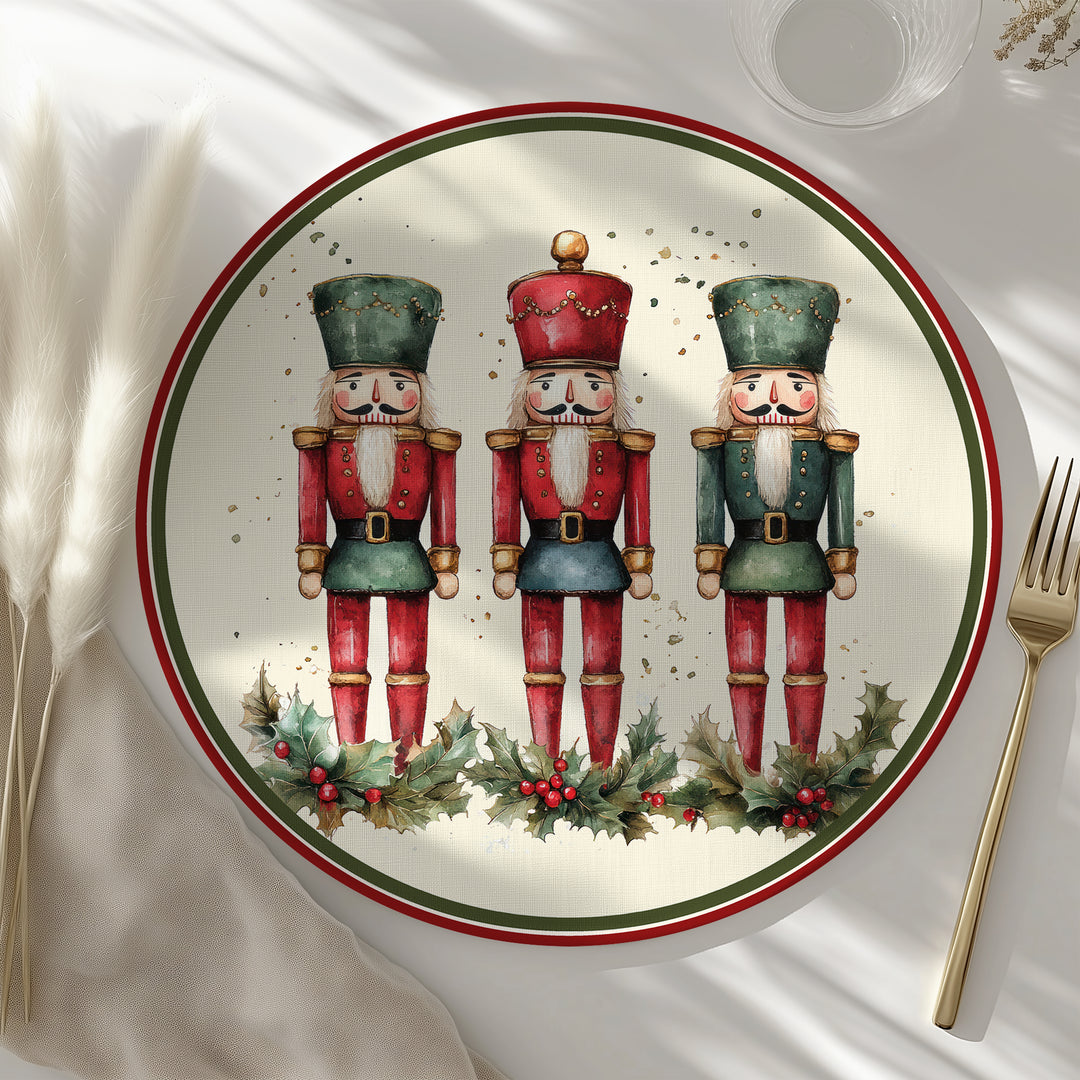 Tovaglietta rotonda Natale schiaccianoci