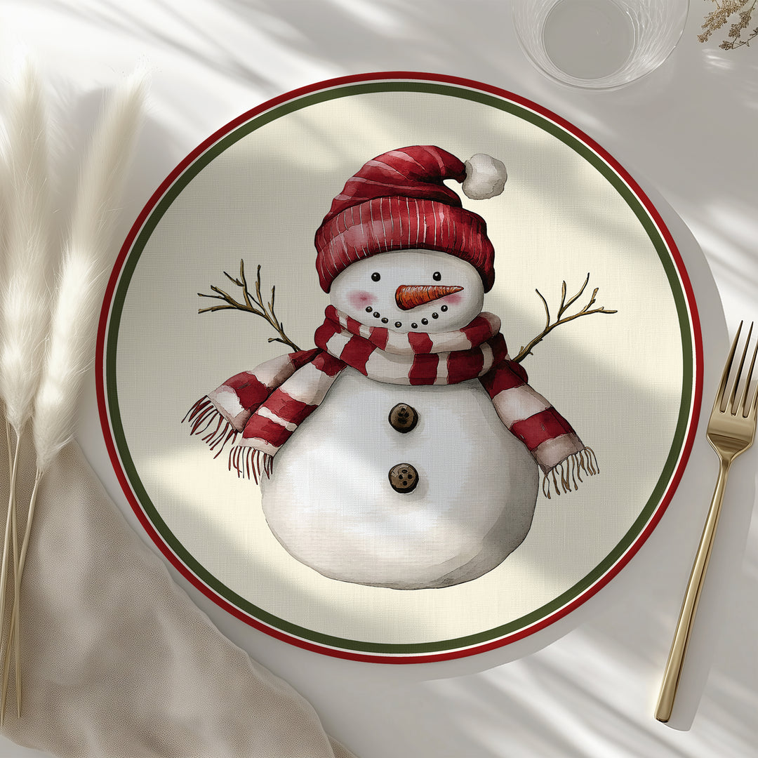 Tovaglietta rotonda Natale snowman