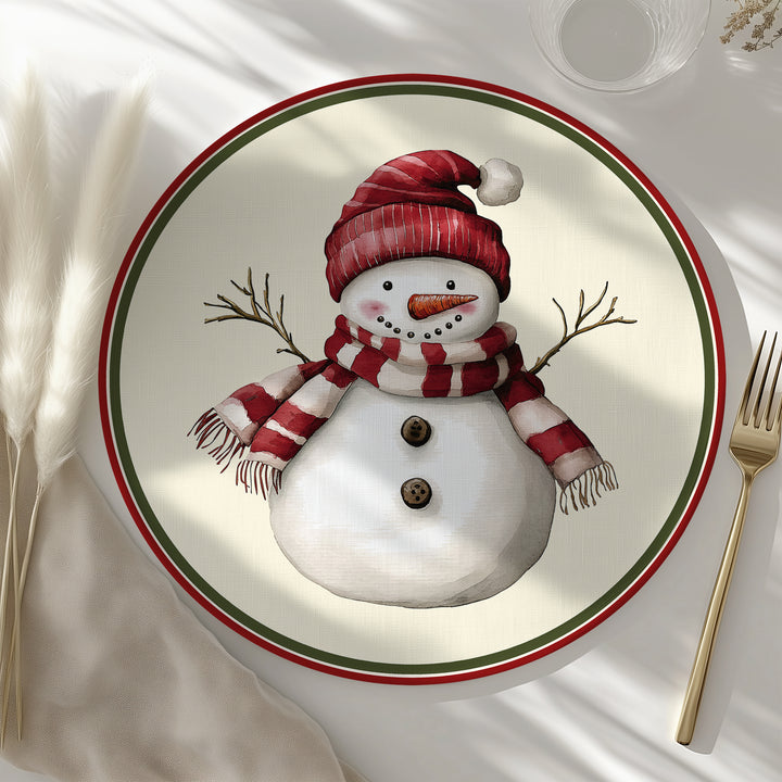 Tovaglietta rotonda Natale snowman