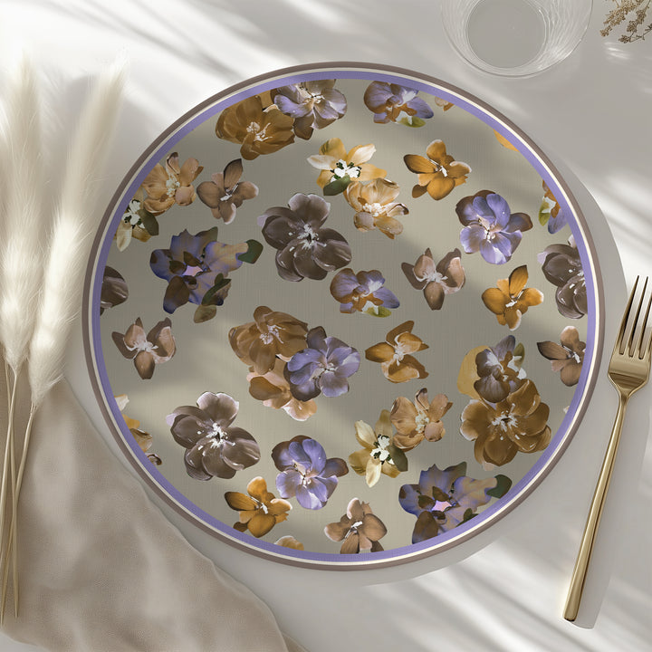 Tovaglietta rotonda fiori lilla