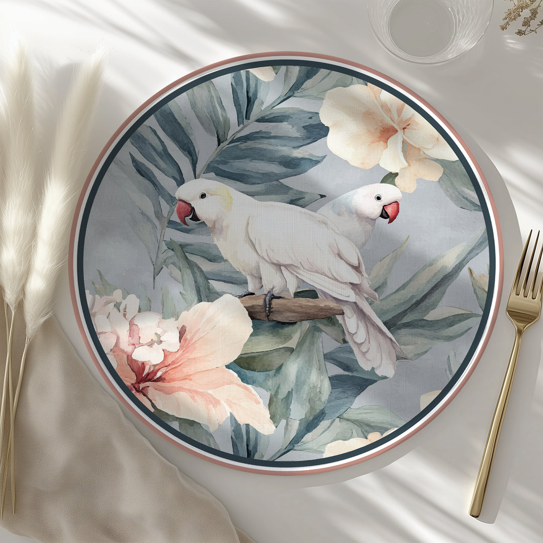 Tovaglietta rotonda pappagalli