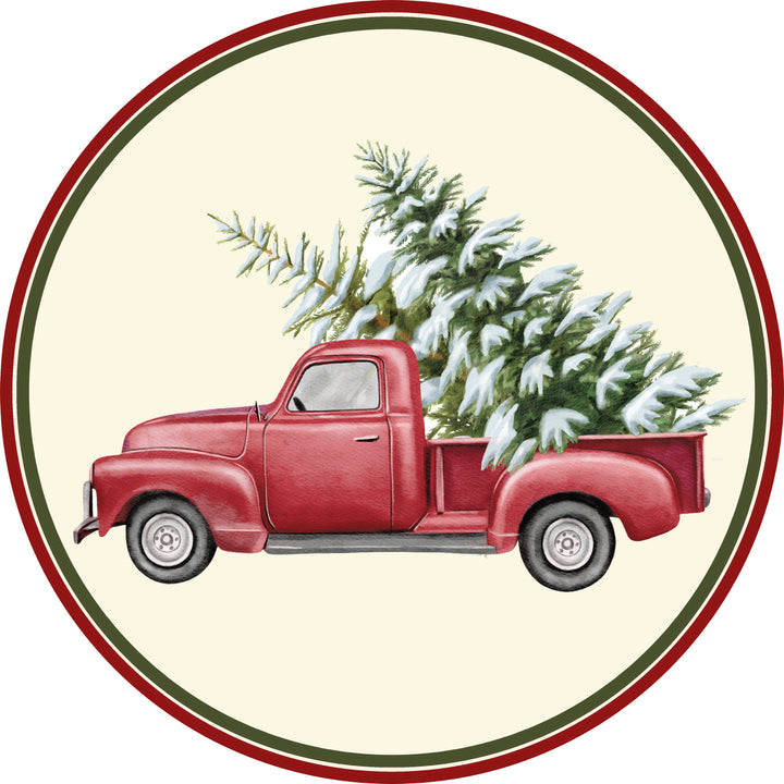 Tovaglietta rotonda Natale macchina