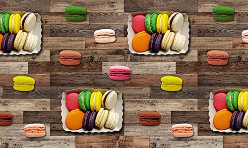 Non-slip kitchen mat Macarons wood